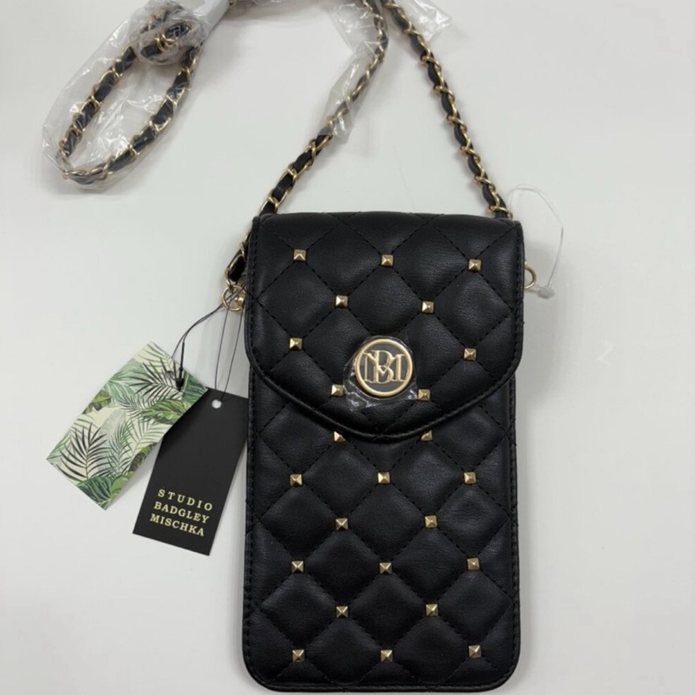 NWT Badgley Mischka Diamond Quilted Phone Case Crossbody Bag - Picture 9 of 9